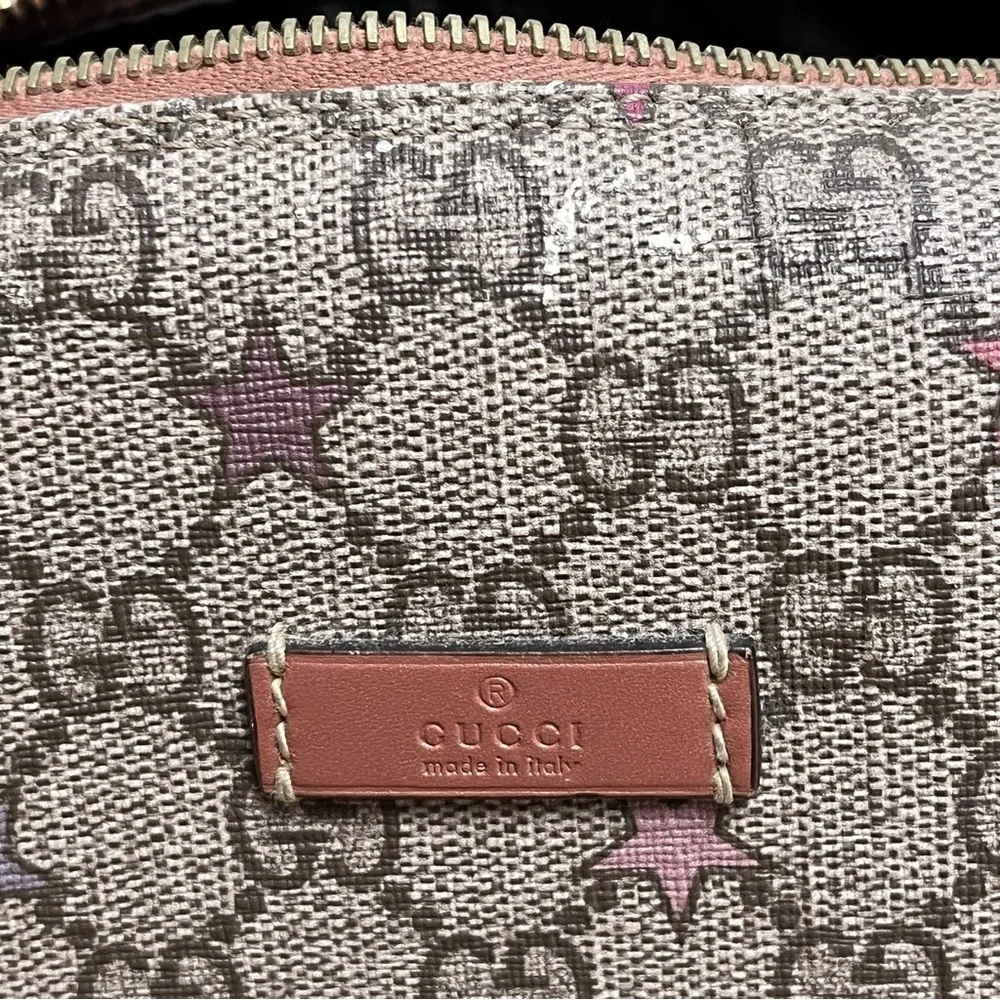 GUCCI SUPREME Star Print Zipper Cosmetic Pouch Make Up Bag